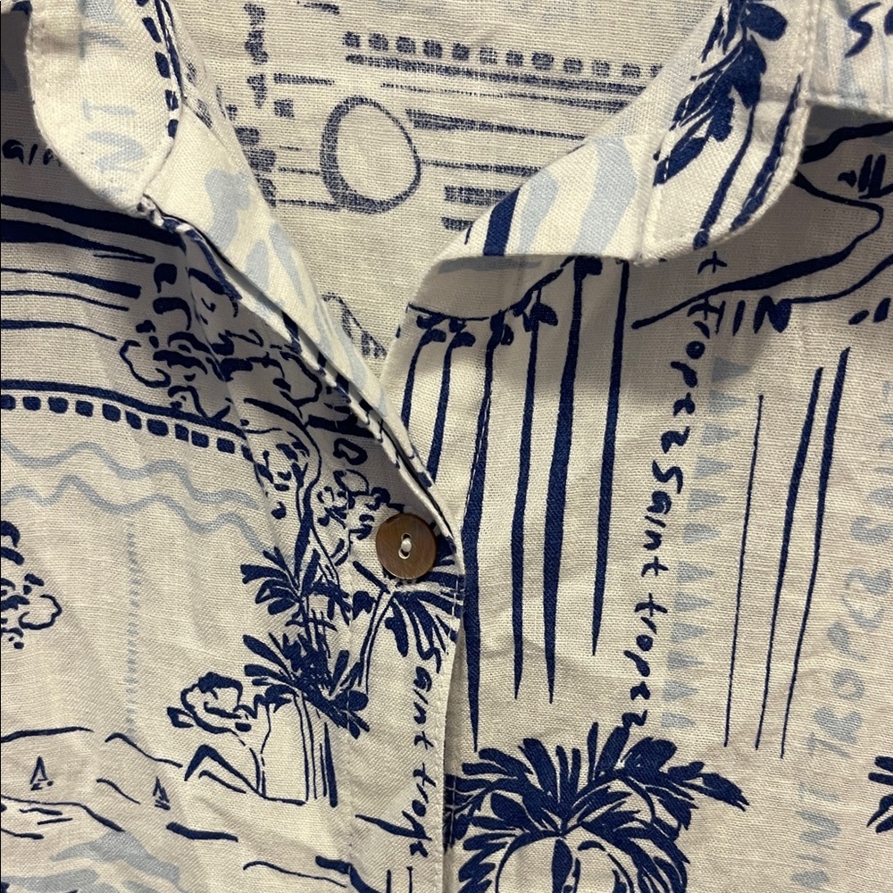 Calypso Elegant Blue and White Floral Maxi Dress - Picture 5 of 7